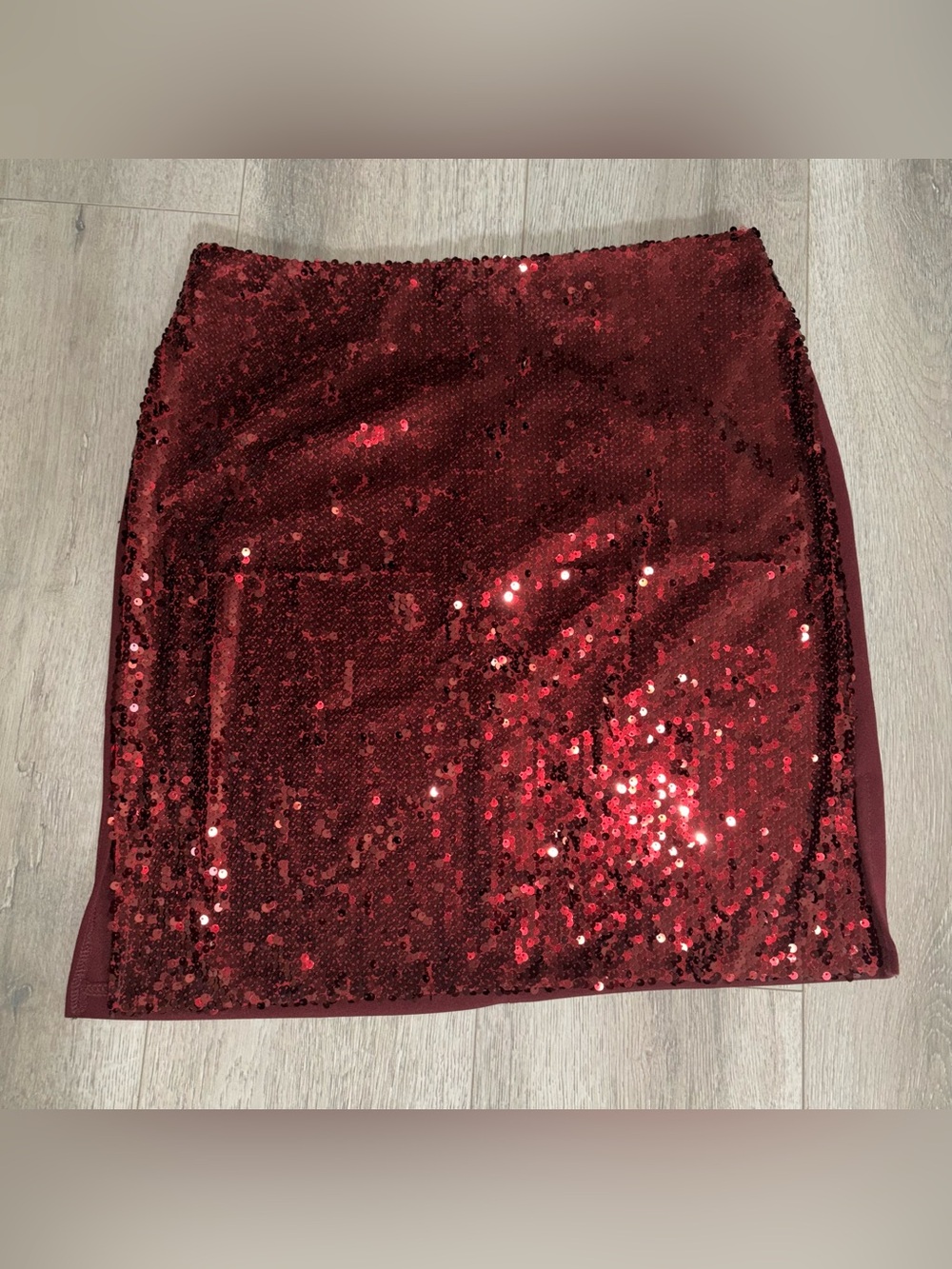 Glam Burgundy Sequin Mini Skirt Andree By Unit Sparkly Maroon McBling Festival